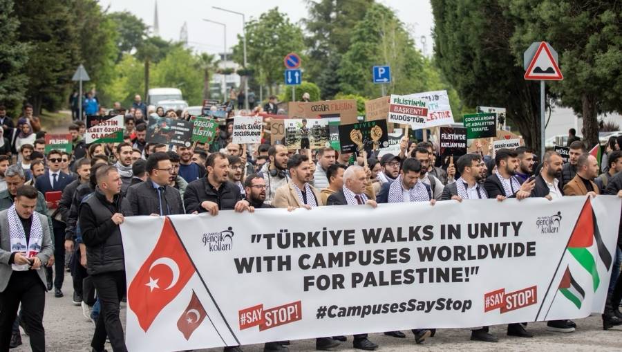 sau filistin SAÜ Öğrencileri İsrail'in Gazze'ye Saldırılarını Protesto Etti
