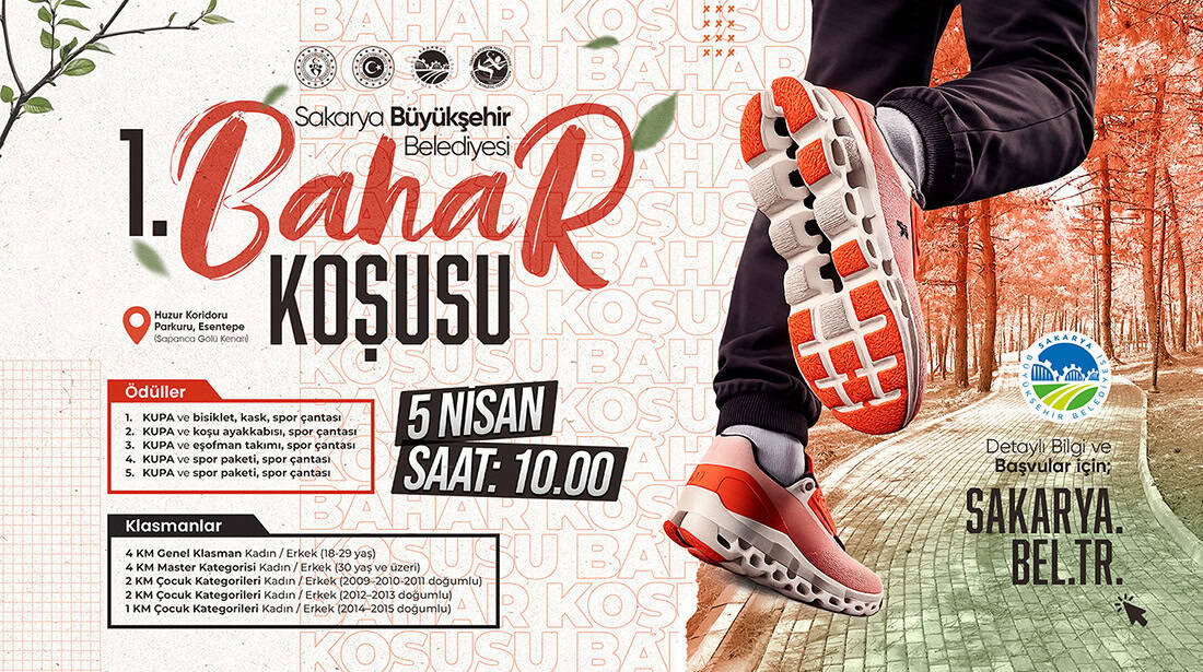 Sakarya’da Huzur Koridoru’nda Düzenlenecek 23 Nisan Halk Koşusu Baharı Karşılayacak