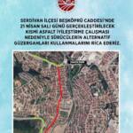Serdivan Beşköprü Caddesi’nde 21 Nisan’da Yapılacak Asfalt Düzenlemesi Sürücüleri Etkileyecek