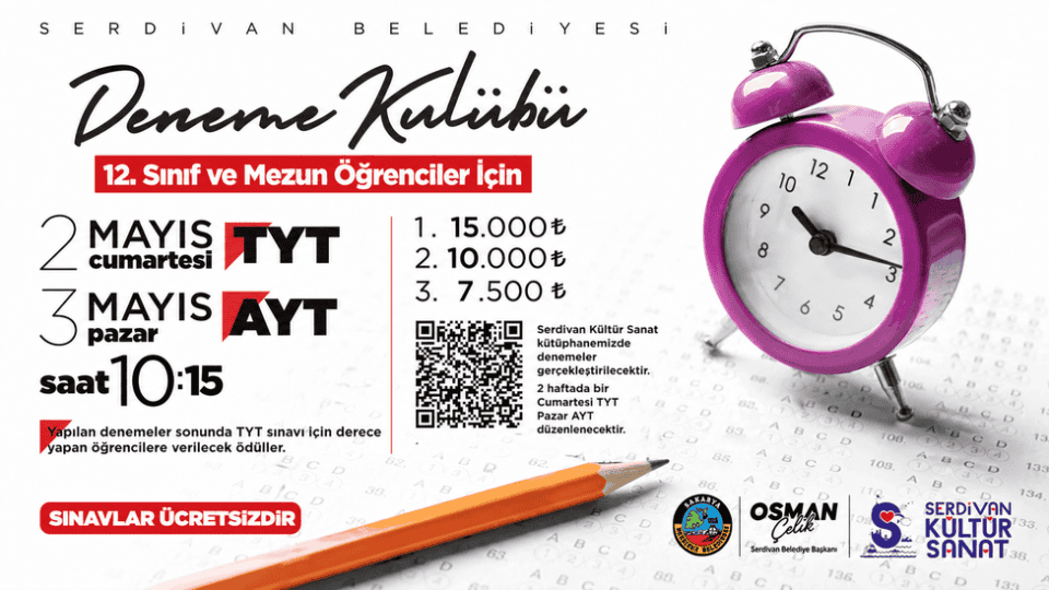 Serdivan Deneme Kulübü Sınavlarında Katılım Artıyor, Başarılı Öğrencilere Ödül Veriliyor