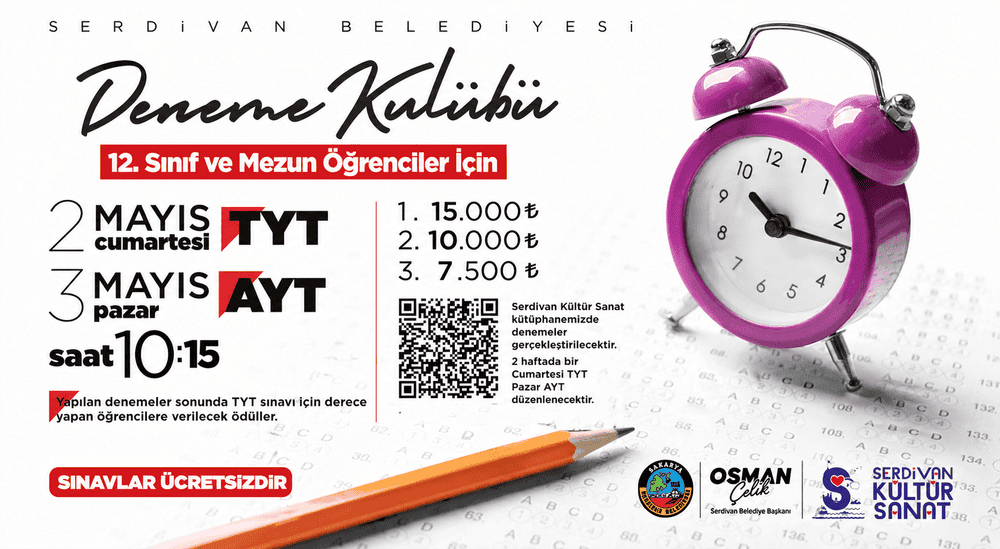 Serdivan Deneme Kulübü Sınavlarında Katılım Artıyor, Başarılı Öğrencilere Ödül Veriliyor